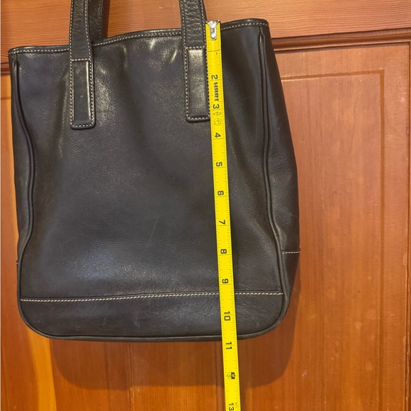 Coach Black Leather Shoulder Tote with White Contrast Stitching L2S-7776 - Picture 14 of 16